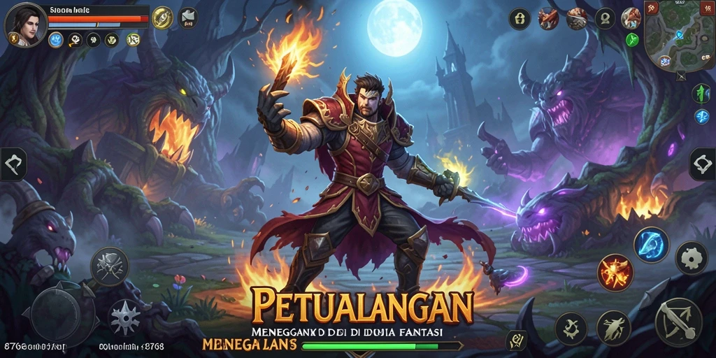 Screenshot gameplay 8768 menampilkan petualangan seru di dunia fantasi.