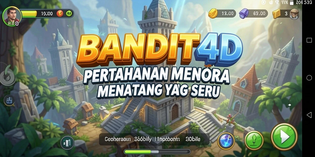 Gameplay BANDIT4D yang menegangkan dalam melindungi menara.