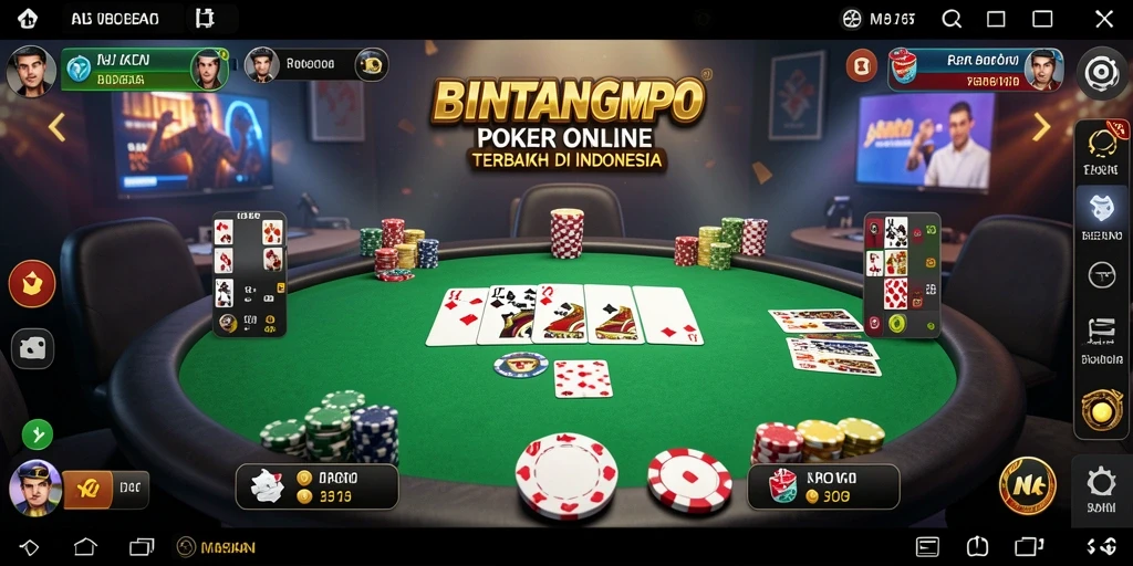 Tampilan gameplay seru di BINTANGMPO saat bermain poker.