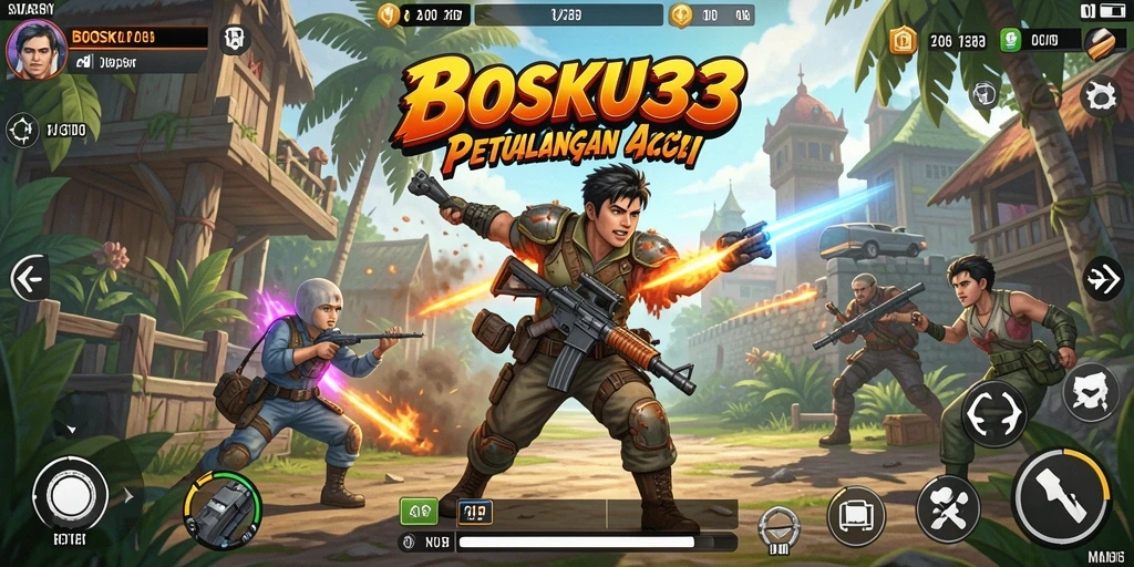 Tampilan gameplay BOSKU33 yang mendebarkan dan penuh aksi.