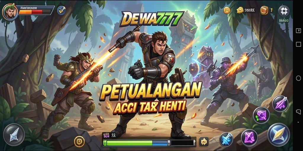 Screenshot gameplay DEWA777 menampilkan aksi mendebarkan dan pertarungan seru.