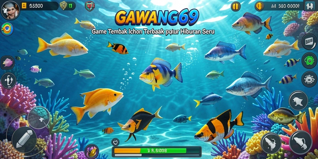Tampilan gameplay seru GAWANG69 saat menangkap ikan.