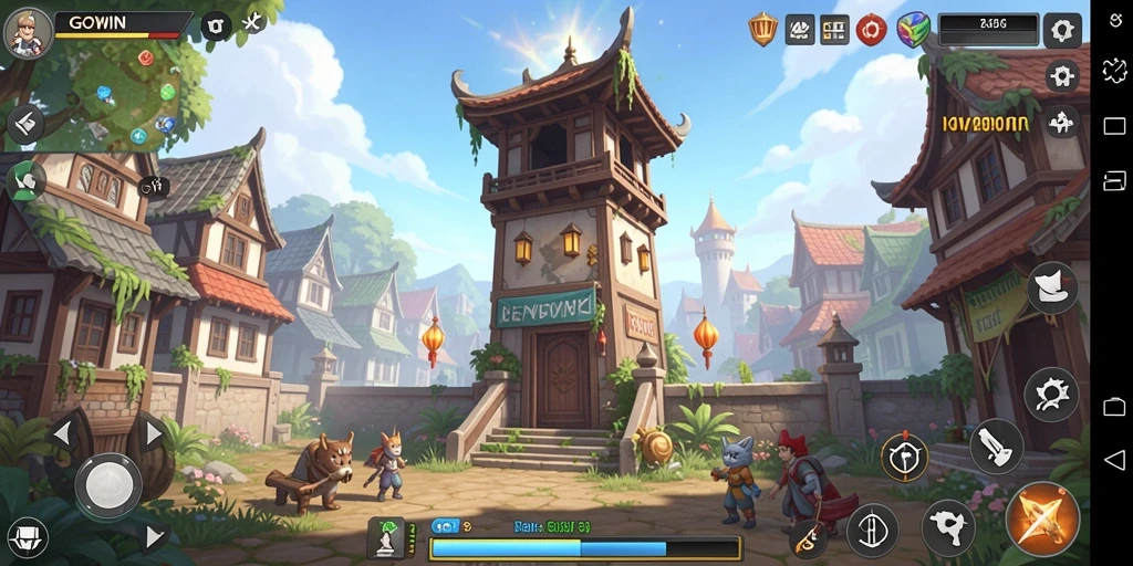 Screenshot GOWIN menampilkan aksi seru dalam permainan Tower Defense.