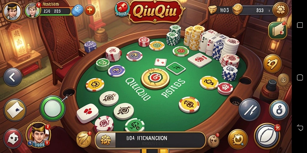 Screenshot gameplay H03 menampilkan pertandingan QiuQiu yang intens.