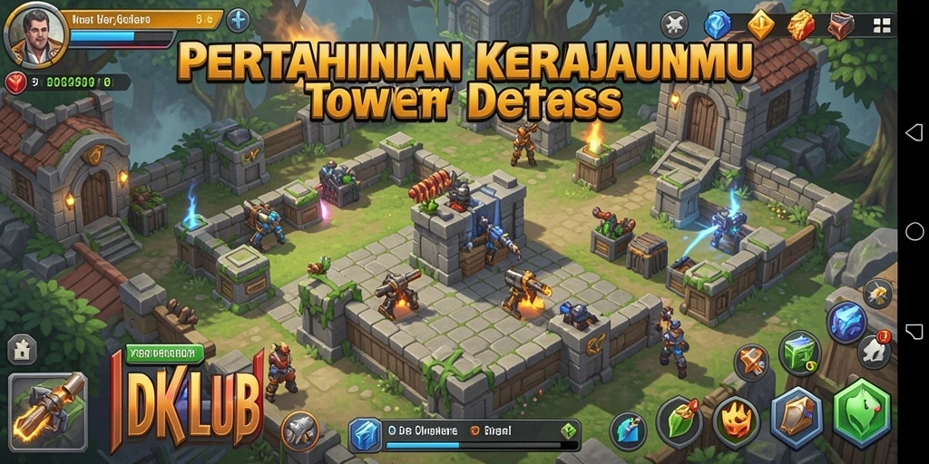 Menampilkan aksi seru gameplay Tower Defense di IDKLUB.