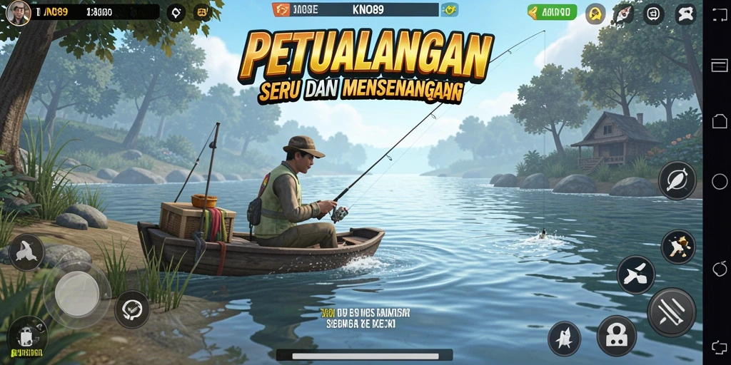Tampilan gameplay KNO89 yang seru saat memancing di laut.
