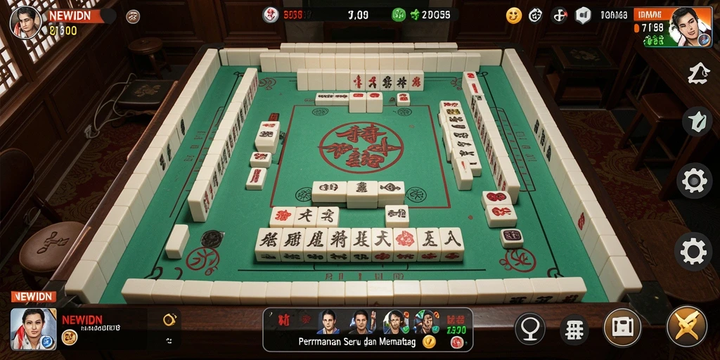 Screenshot gameplay NEWIDN menampilkan keseruan permainan Mahjong.