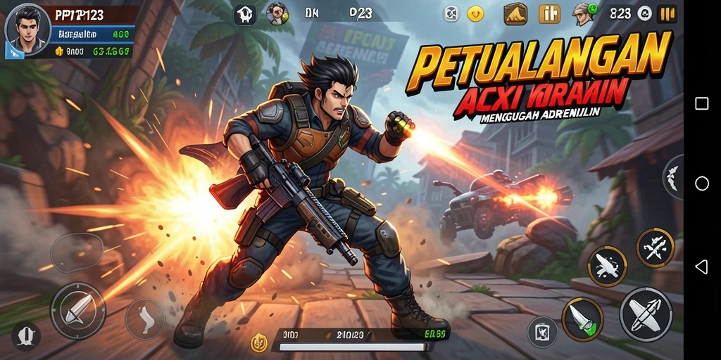 Tampilan menarik gameplay PP123 yang penuh aksi.