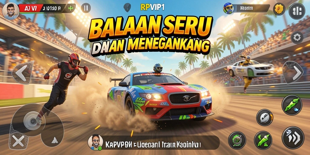 Tampilan gameplay Racing yang mendebarkan di RPVIP1.