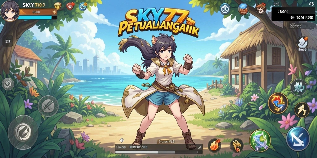 Screenshot menunjukkan aksi seru dalam game Anime SKY77.