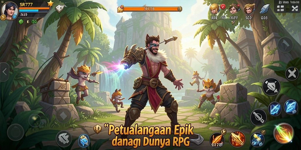 Tampilan gameplay SR777 yang menawan dan penuh aksi RPG.